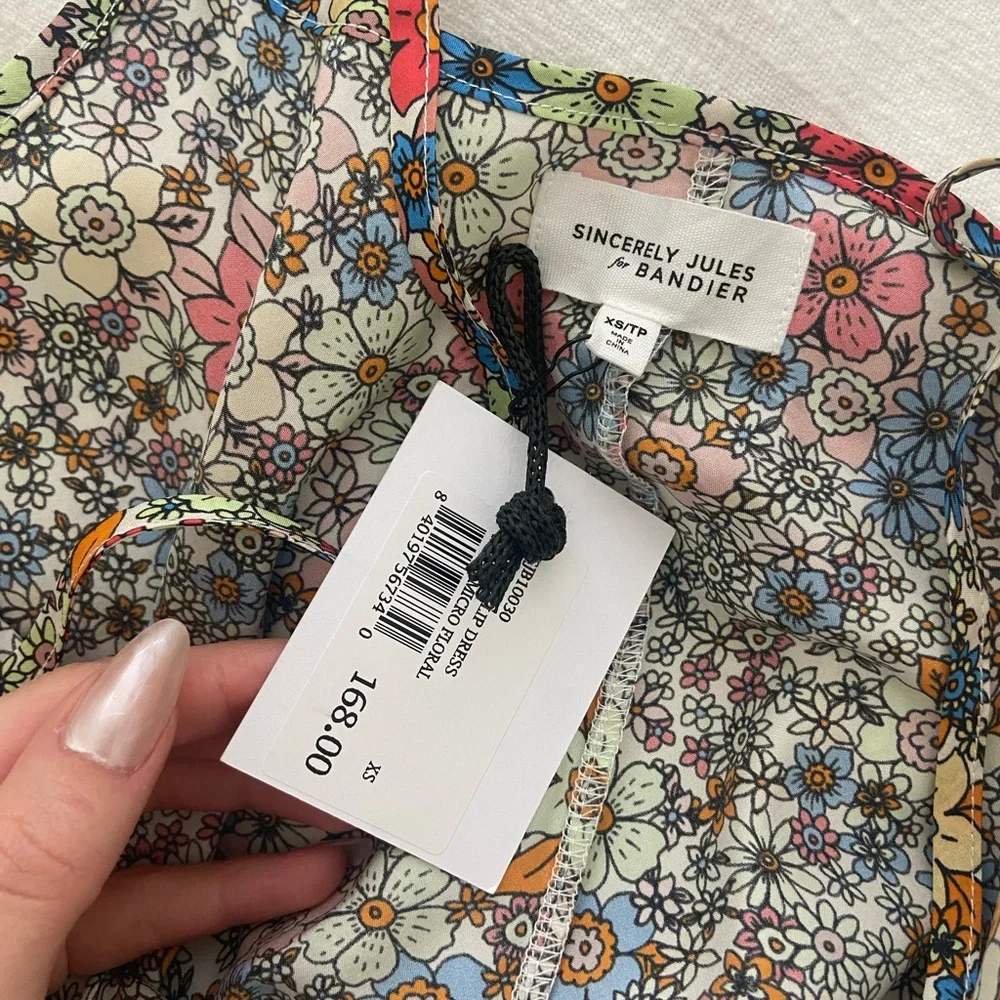 NWT bandier sincerely Jules alder silk slip dress - Picture 2 of 3